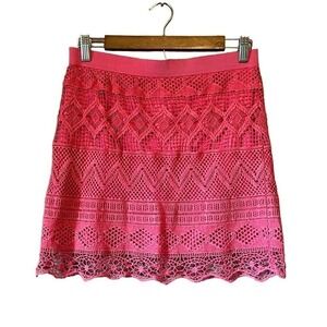 Pink Crochet Mini Skirt‎ Party Cocktail Date Night Girly Cute